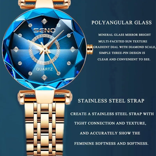 Fashionable Casual Luxury Diamond-Studded Alloy Quartz Watch