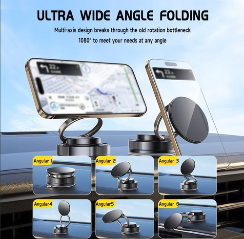 360° Rotation Adjustable Vacuum Magnetic Suction Cup Phone Mount Bracket Universal Cell Phone Holder For Car