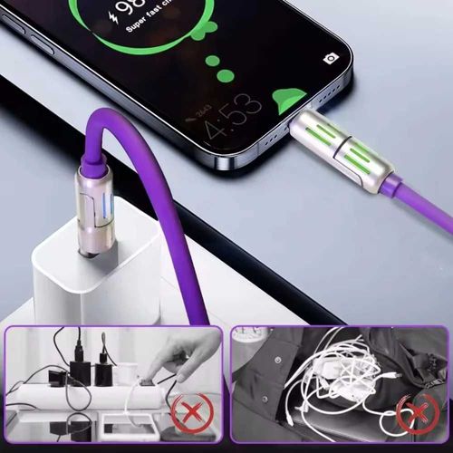 4 in 1 Multi Connectors Charger Rotating Elbow USB to Type-C 1.5m Mobile Phone 240W Fast Charging Silicone Cable Data