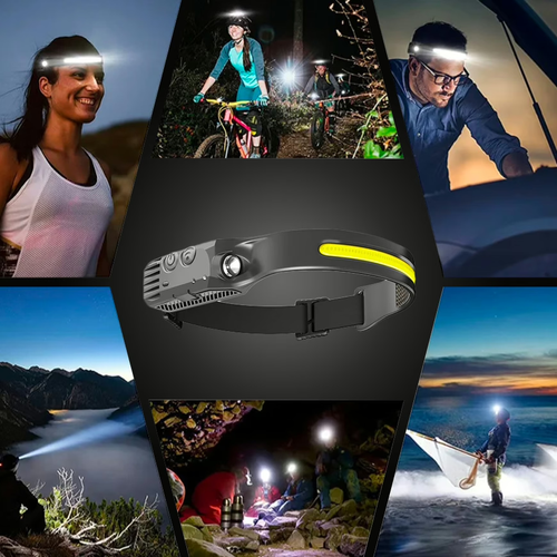 Induction rechargeable strong light long life outdoor head mounted night fishing light