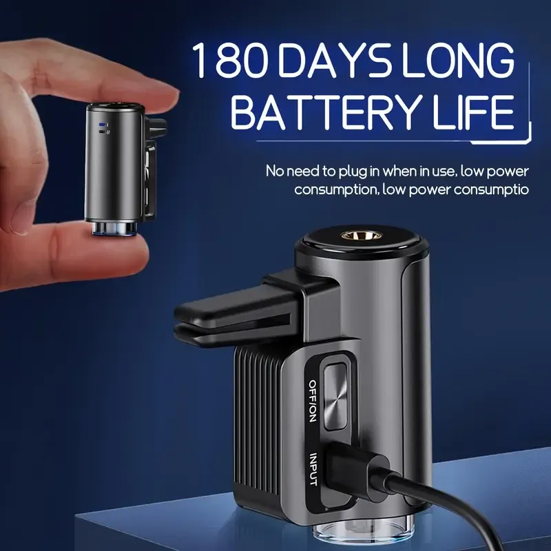 Intelligent Spray Vehicle Fresher, Smart Car Air Freshener, Mini USB Rechargeable Automatic Spray Car Aroma Diffuser For Essential Oils