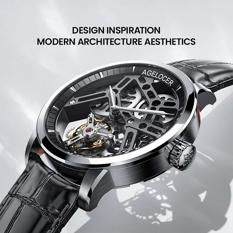 AGELOCER original hollow card-free flying tourbillon classic manual winding tourbillon mechanical watch for men