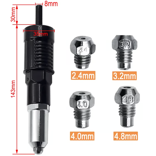 Professional Rivet Gun Adapter Kit