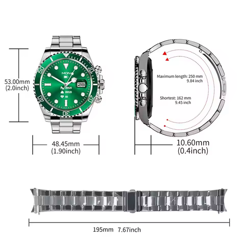 Multifunctional Bluetooth Talk Men's Casual Smart Watch-Color: Black