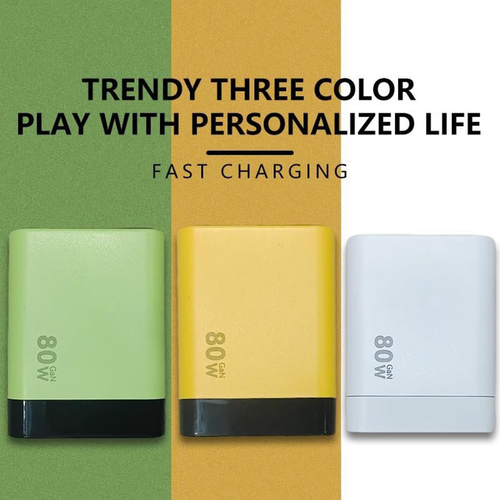 3 in 1 GaN Charger,Scalable 80W MAX fast charger module with Type-C cable and 2 USB ports