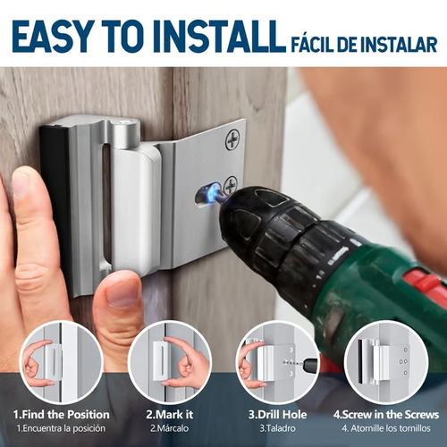 2-Pack Security Door Locks---Mechanical Door Blockers