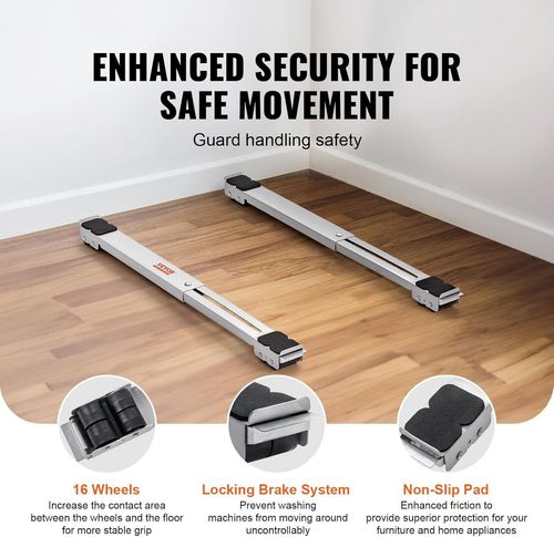 2PCS Heavy-Duty Adjustable Appliance Roller Stand