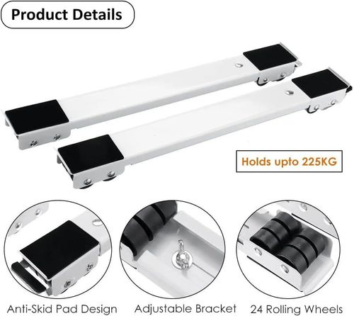 2PCS Heavy-Duty Adjustable Appliance Roller Stand