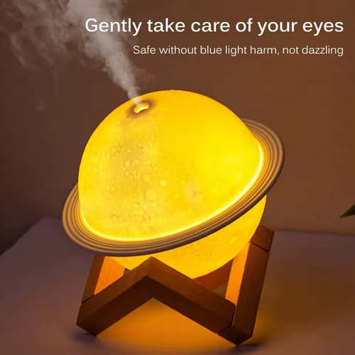 💫2-in1 Moon Planet Humidifier 3 Colors LED Night Light