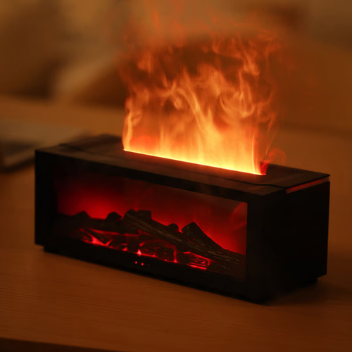 🔥Flame Fireplace Aroma Diffuser Humidifier Night Light Aromatherapy
