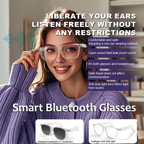 Smart Bluetooth Glasses Polarized Sun Sunglasses Music Navigation Anti UV Radiation Blue Light Blocking Call Functionality