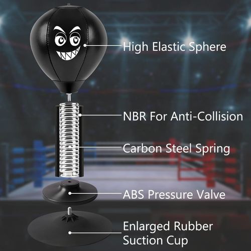 Tabletop punching bag with suction cups