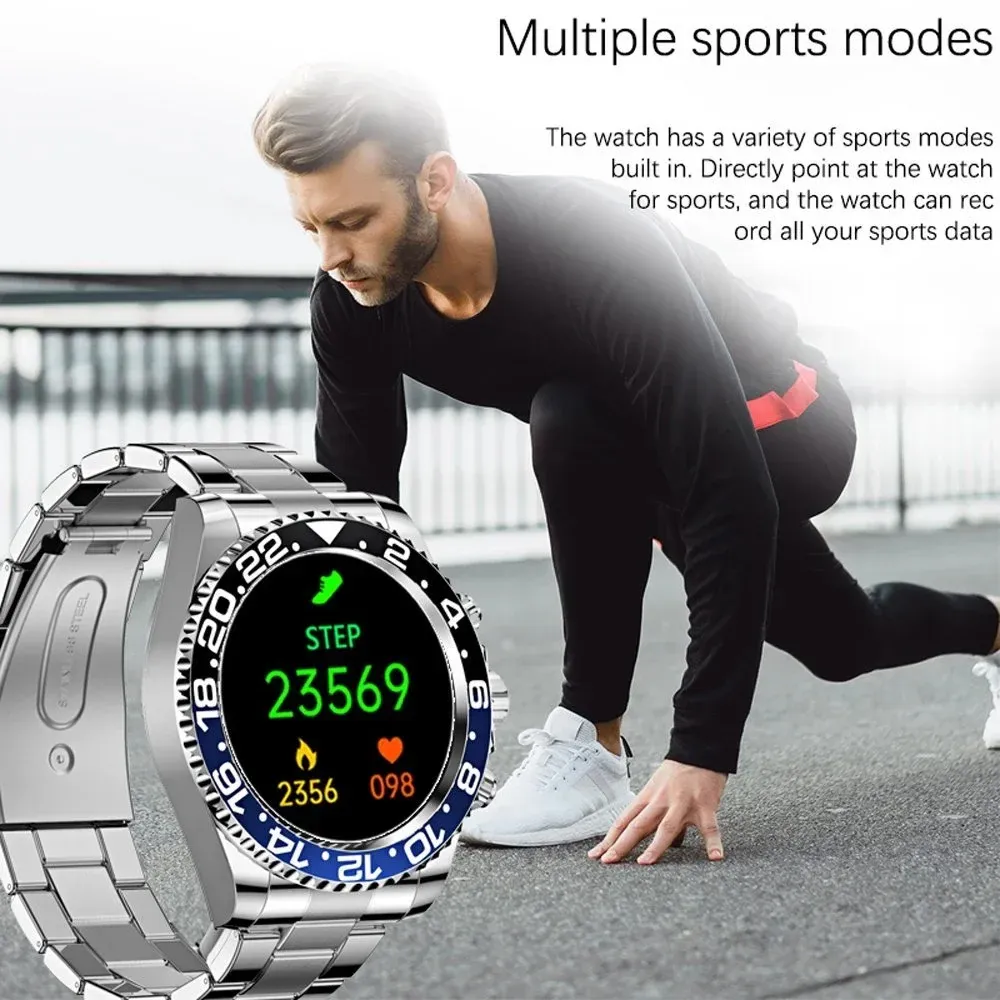 Multifunctional Bluetooth Talk Men's Casual Smart Watch-Color: Black