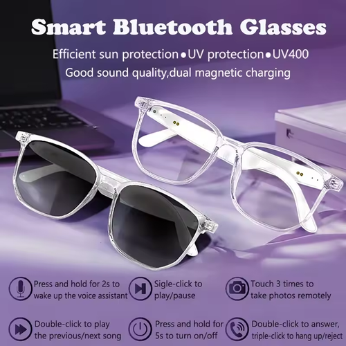 Smart Bluetooth Glasses Polarized Sun Sunglasses Music Navigation Anti UV Radiation Blue Light Blocking Call Functionality