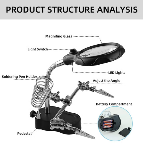 🔥Hot Sale🔍 Adjustable LED Magnifying Glass Soldering Station