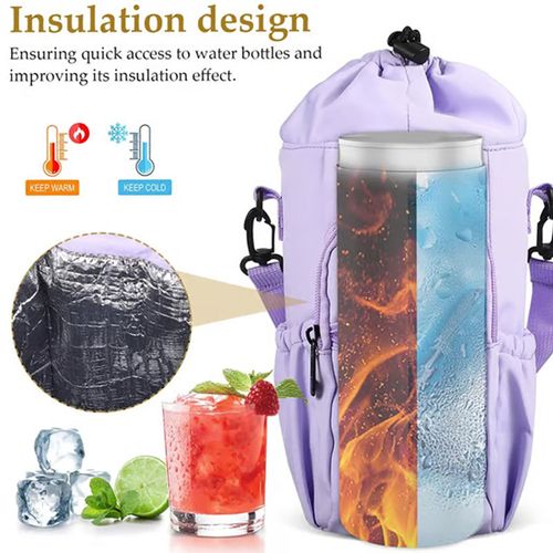Water bottle bag with phone pockets