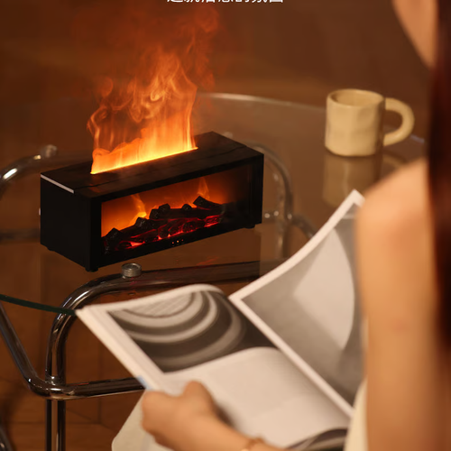 🔥Flame Fireplace Aroma Diffuser Humidifier Night Light Aromatherapy
