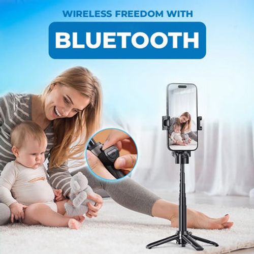 💥📱✨Extendable pocket-sized selfie stick tripod with detachable remote control