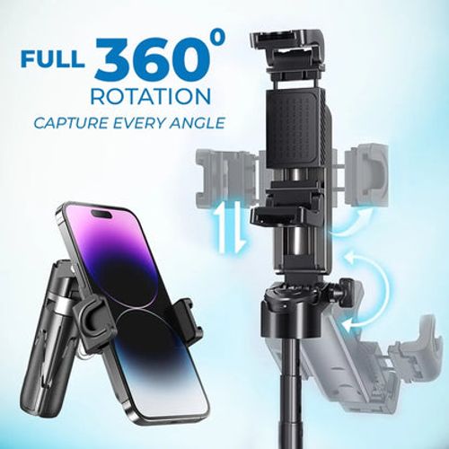 💥📱✨Extendable pocket-sized selfie stick tripod with detachable remote control