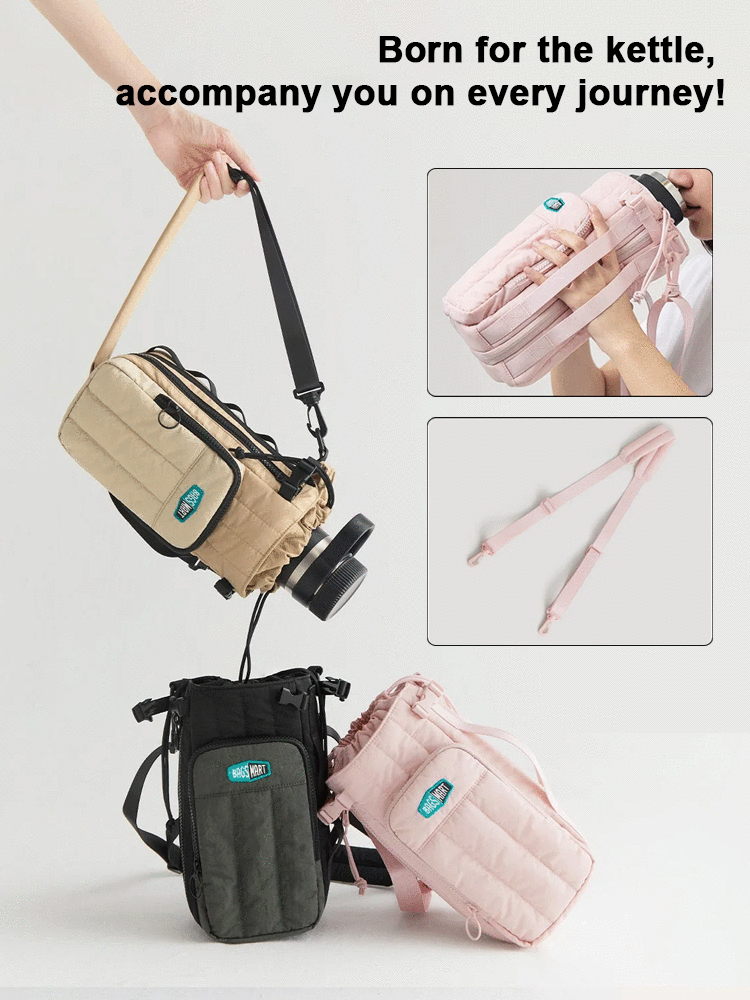 Crossbody water bottle bag