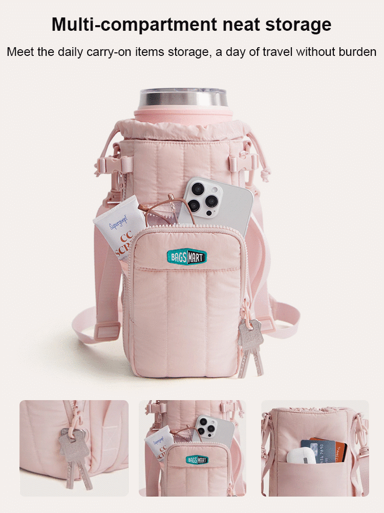 Crossbody water bottle bag