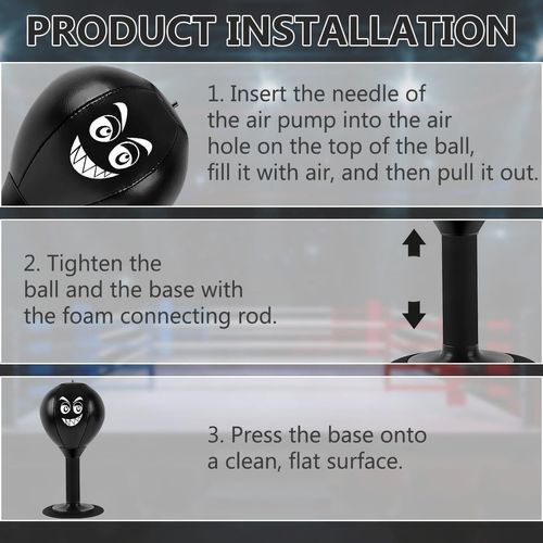 Tabletop punching bag with suction cups