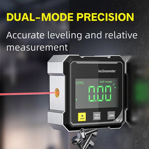 4-sided magnetic digital angle gauge with laser