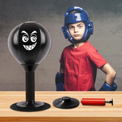 Tabletop punching bag with suction cups