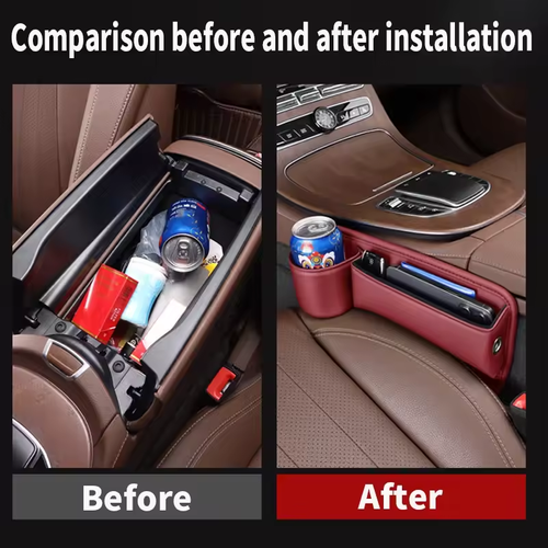 💖🔥 Leather Car seat Storage Box