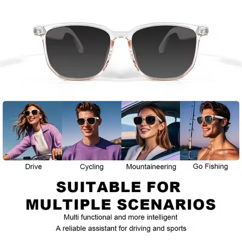 Smart Bluetooth Glasses Polarized Sun Sunglasses Music Navigation Anti UV Radiation Blue Light Blocking Call Functionality