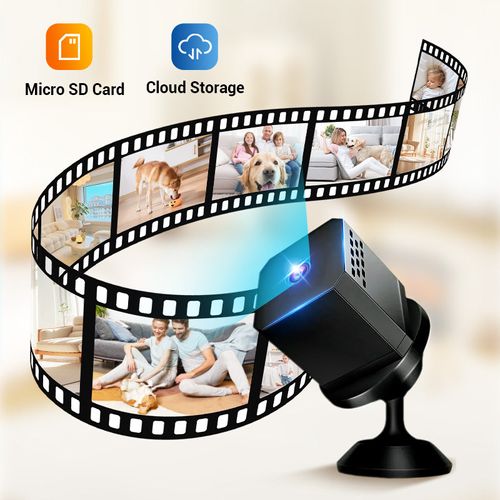 Mini Smart HD Night Vision Security Camera-Black+32G Memory Card