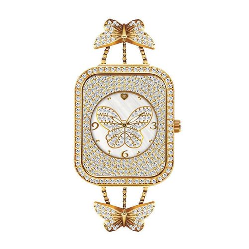 Women Elegant Butterfly Jewelry Chain Watch🎀💎⌚-Gold-White