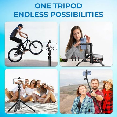💥📱✨Extendable pocket-sized selfie stick tripod with detachable remote control