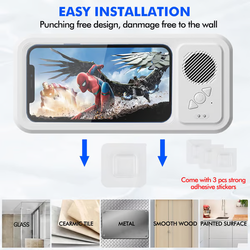 🔥Shower Phone Holder with Wireless Bluetooth Speaker