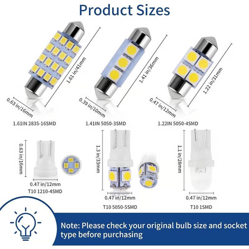 42 Pieces Interior Car Lights