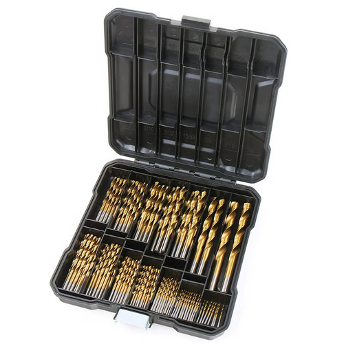 💥Titanium Twist Drill Bit Set, 135° Tip High Speed Steel Bit Kit