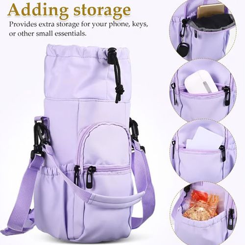 Water bottle bag with phone pockets