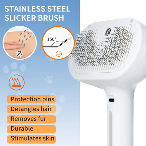 The All-in-One Pet Grooming Mist Brush