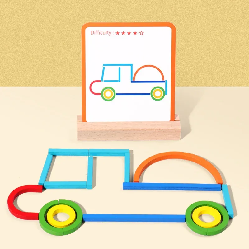 Sticks & Rings – Smart & Creative – Wooden Shape Puzzle