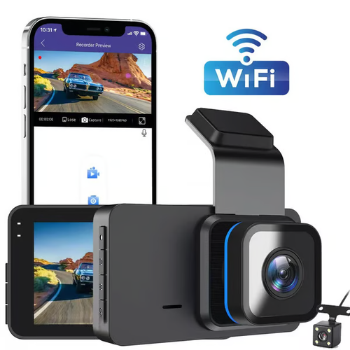 HD Dashcam with WiFi and GPS（Memory card not included）