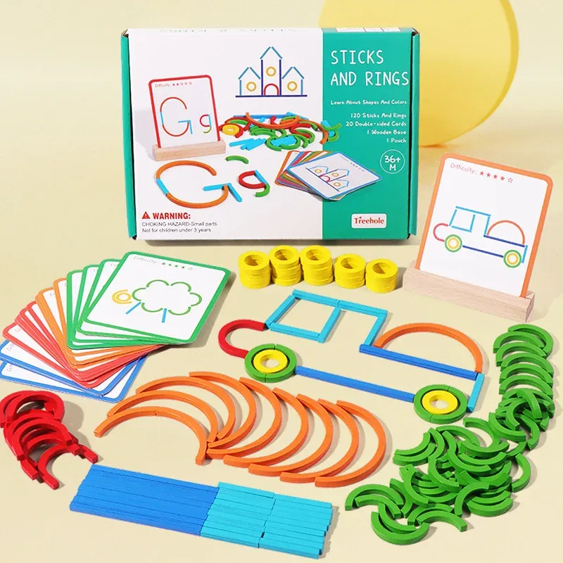 Sticks & Rings – Smart & Creative – Wooden Shape Puzzle