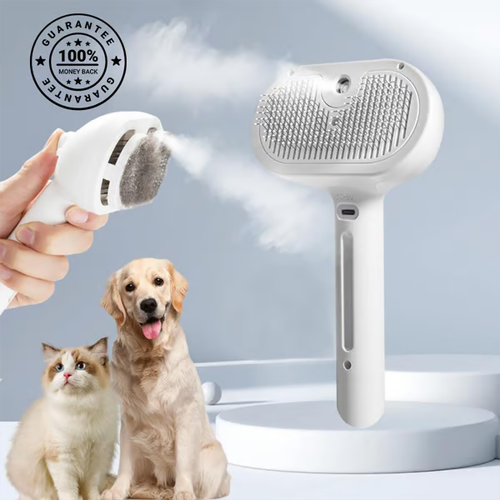 The All-in-One Pet Grooming Mist Brush