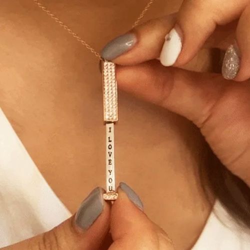 💖Nice Gift! I Love You -Hidden Message Necklace（ Without gift box）