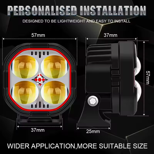 High Brightness Motorcycle Spotlight with Adjustable Bracket