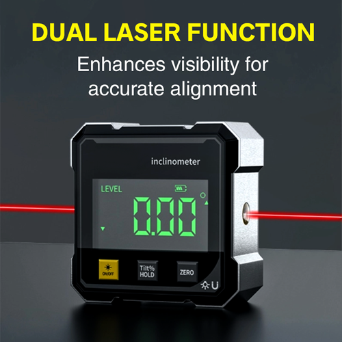 4-sided magnetic digital angle gauge with laser