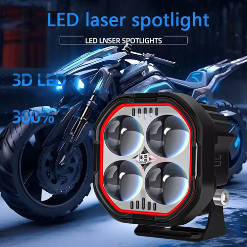 High Brightness Motorcycle Spotlight with Adjustable Bracket
