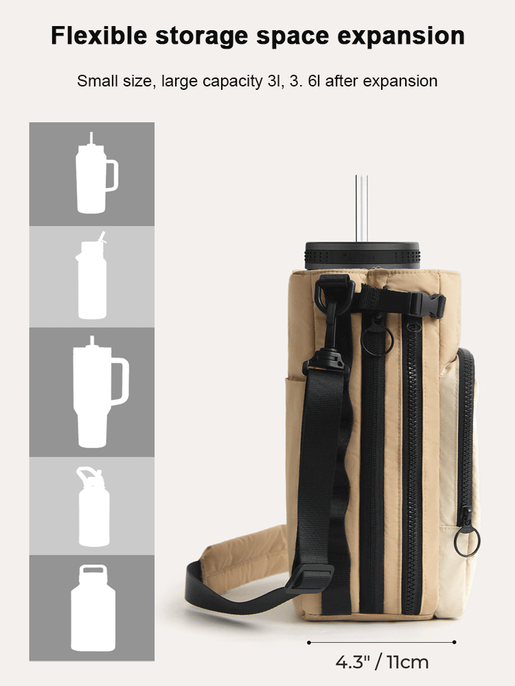 Crossbody water bottle bag