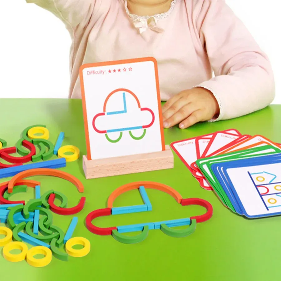 Sticks & Rings – Smart & Creative – Wooden Shape Puzzle