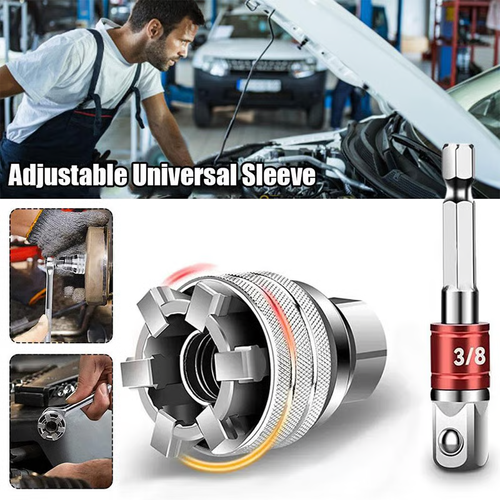 Multi-function Universal Socket Wrench Tool - Adjustable sleeve + extension rod
