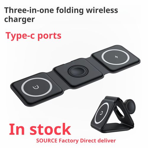 Foldable Portable Ultra-thin 15w Wireless Charger for Iphone Airpods Apple Watch